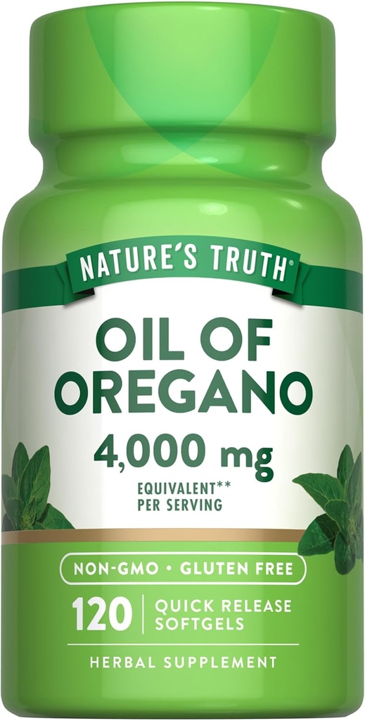 Nature's Truth Oil of Oregano Softgels with Carvacrol | 4000 mg | 120 Count | Non-GMO & Gluten Free Herbal Supplement
