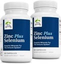 Terry Naturally Zinc Plus Selenium - Immune & Respiratory Supplement - Mineral Supplement with Zinc Bisglycinate Chelate - Formula with Selenium for Cellular Health Support - 60 Capsules (Pack of 2)