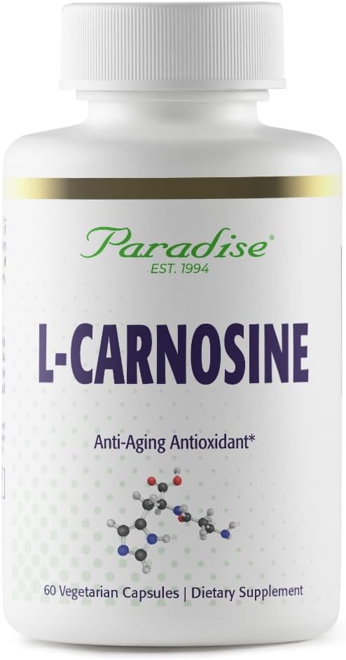 Paradise Herbs L-Carnosine, Super Potent, Ultra Pure, Antioxidant, Vegan, Non GMO, Gluten Free, 60 Vegetarian Capsules