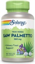 SOLARAY Saw Palmetto Berry 580 mg, Healthy Prostate and Urinary Tract Support from Fatty Acids & Plant Sterols for Men and Women, Non-GMO, Vegan & Lab Verified, 180 VegCaps, 180 Servings