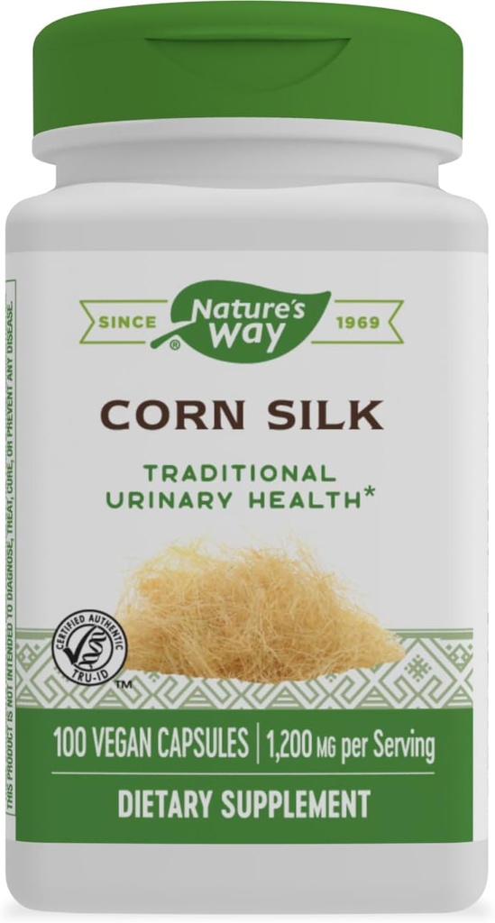 Nature's Way Corn Silk - 1,200 mg per 3-Capsule Serving - Traditional Urinary Health Support* - Corn Silk Dietary Supplement - Vegan & Gluten Free - 100 Vegan Capsules