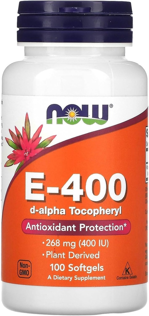Now Foods - Vitamin E D Alpha Tocopheryl Acetate 400 IU - 100 Softgels