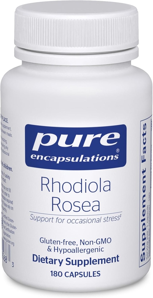 Pure Encapsulations Rhodiola Rosea - for Occasional Stress, Endurance & Fatigue Relief* - with Adaptogens - Gluten Free & Vegan - 180 Capsules