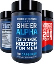 Testosterone Booster for Men - Sheer Alpha T-Booster - Clinically Backed Dose, Strongest Formula - Made in USA - Premium Blend of Fadogia Agrestis Tongkat Ali and Shilajit. 30 Servings