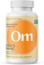 Om Lion’s Mane Mushroom Capsules - Organic Mushroom Supplement and Nootropic - Brain Supplements for Memory and Focus, 90 Count (30 Servings)​