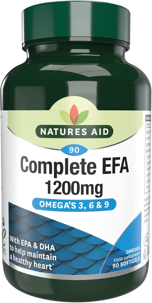 Natures Aid Complete EFA (Essential Fatty Acids) Omega 3 6 + 9 90 Caps
