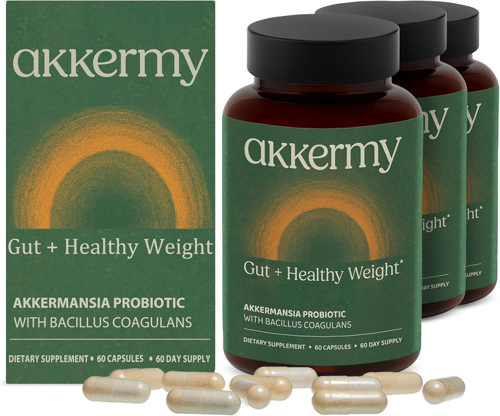 Akkermansia Probiotic for Appetite & Craving Control | Increases GLP-1 & Boosts Healthy Weight | 180 Day Supply | Made in USA | Bacillus Coagulans, B2, D3 & Chromium |SIBO Friendly, Vegan, Gluten Free
