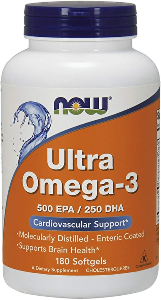 Now Foods Ultra Omega-3 Fish Oil 500 EPA 250 DHA 180 Softgels