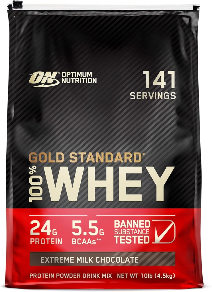 Optimum Nutrition Gold Standard 100% Whey Protein Powder, Extreme Milk Chocolate, 10 Pound (Packaging May Vary)
