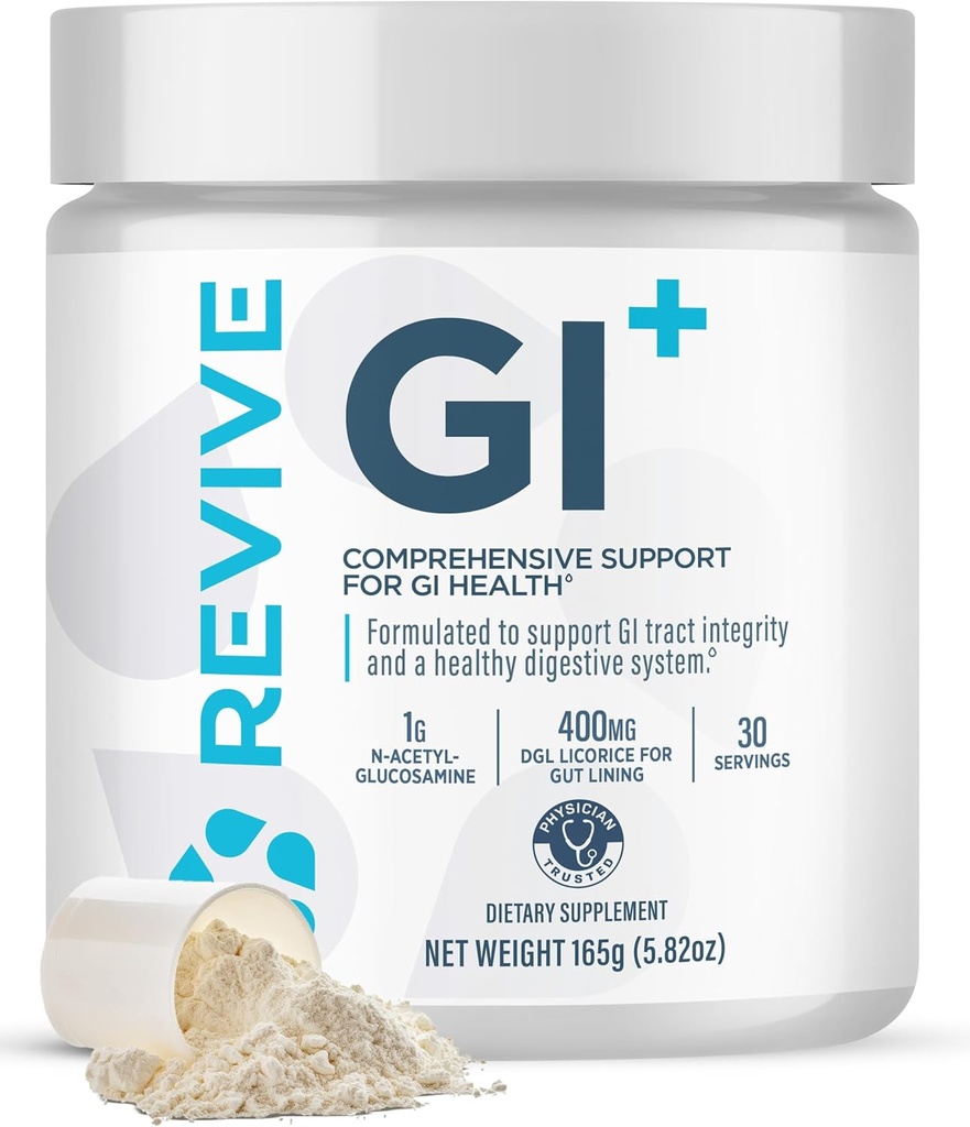 Revive MD Digestive Health Supplement, GI Plus (30 Servings) - Supports Gut Health for Women & Men - Promotes Regularity & Bowel Function - Gut Health Supplements Powder for Gut Lining - Gluten-Free