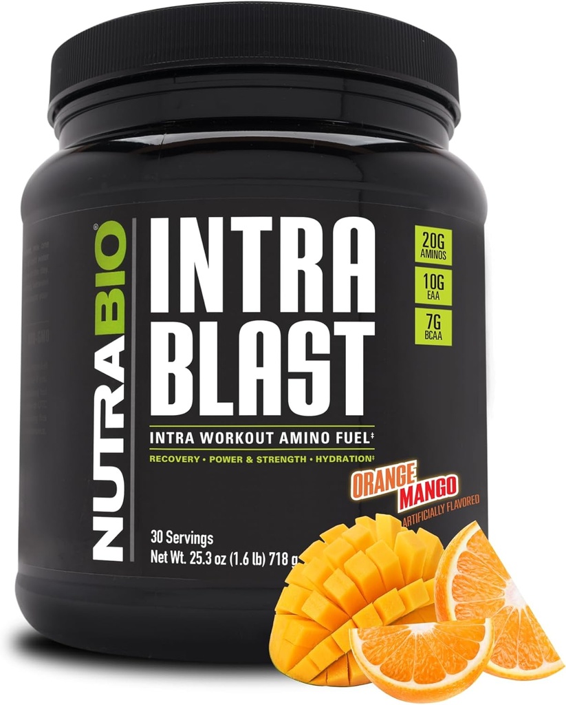 NutraBio Intra Blast Electrolyte Performance Matrix (723 g) 30 Servings, Orange Mango