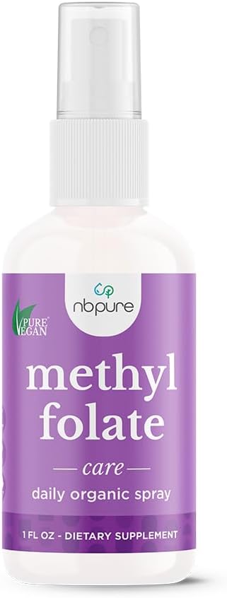nbpure Methylfolate Vitamin B9 Spray Supplement, Liquid Folic Acid Spray, 1 oz