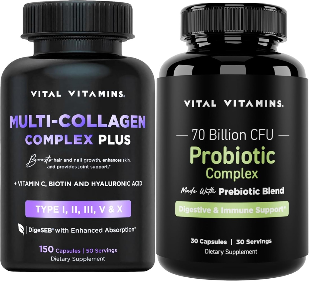 Vital Vitamins Multi Collagen Complex Plus Capsules + Probiotic Complex