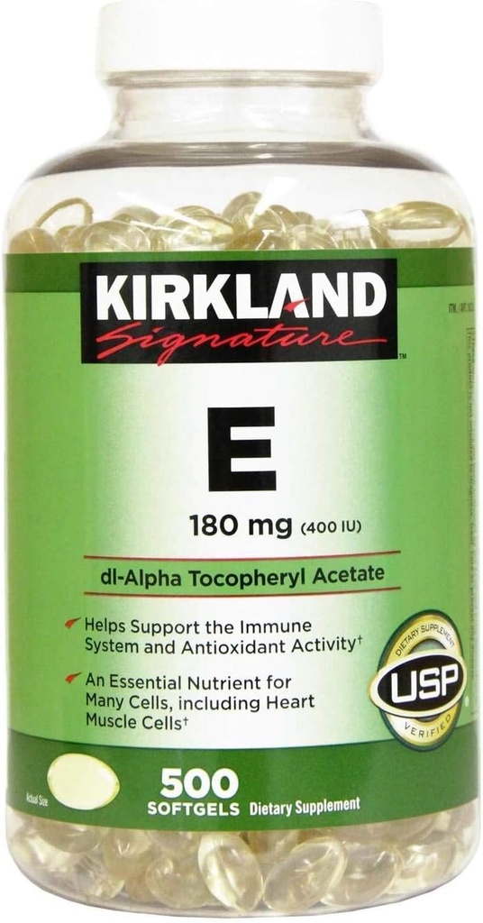 Kirkland Signature Vitamin E 180mg, 500 Softgels (2 Pack)