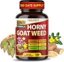 Horny Goat Weed 600 mg with Yohimbine, Tongkat Ali, Maca, Tribulus & Panax Ginseng – 8-in-1 Strength & Vitality Support – 180 Capsules – Vegatot – Gluten-Free, Lab Verified
