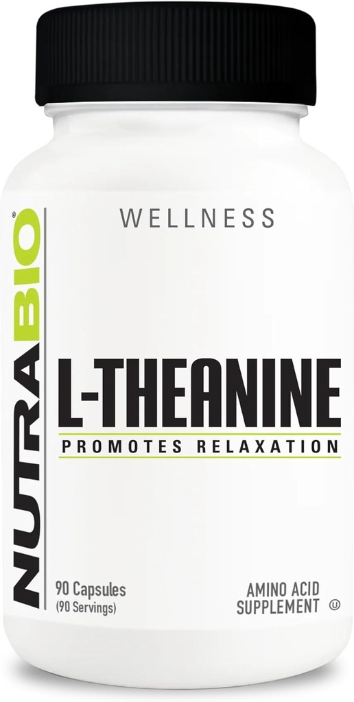 NutraBio L-Theanine Supplement, 200mg - May Help Promote and Support Relaxation, 90 Capsules