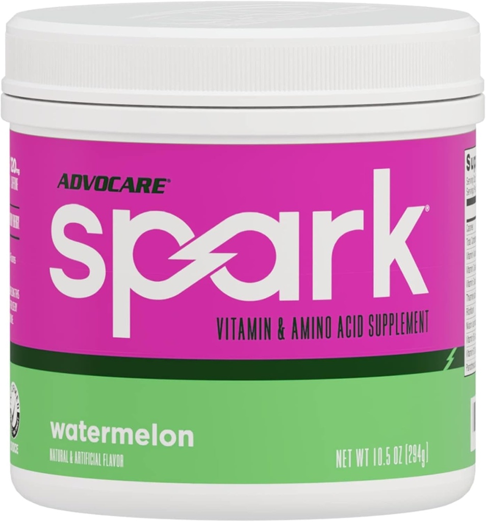 AdvoCare Spark - Energy Drink Mix - Vitamin & Amino Acid Supplement - Supports Energy & Focus - Portable Immune Support - Sugar-Free - Watermelon