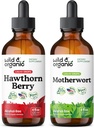 Wild & Organic Hawthorn Berry Tincture 4 fl oz & Motherwort Tincture 4 fl oz