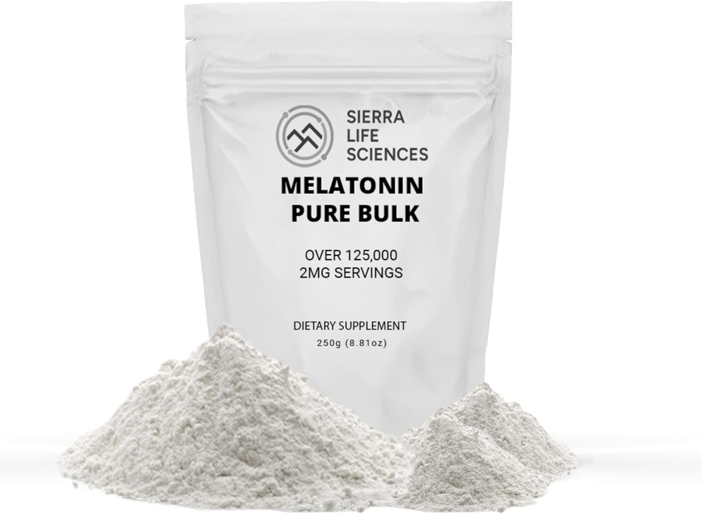Melatonin | Natural Sleep Aid Bulk Powder | Custom Dose 2mg - 5mg Replace Capsules (250g - 125,000 Doses)