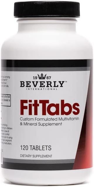 Beverly International Fit Tabs Daily Multi-Vitamin/Mineral with Iron Peptonate,120 Tablets. (30 Servings) Notice The Difference. Don’t Miss Out on The Healthy Benefits. Your Mind & Body is Priority.
