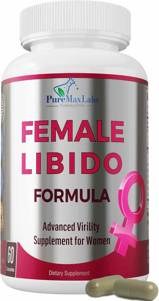 Female Libido Formula, Advanced Virility Supplement for Women with Epimedium Horny Goat Weed, Maca, Tribulus, Ginseng for Desire, Energy, Non-GMO, 60 Capsules