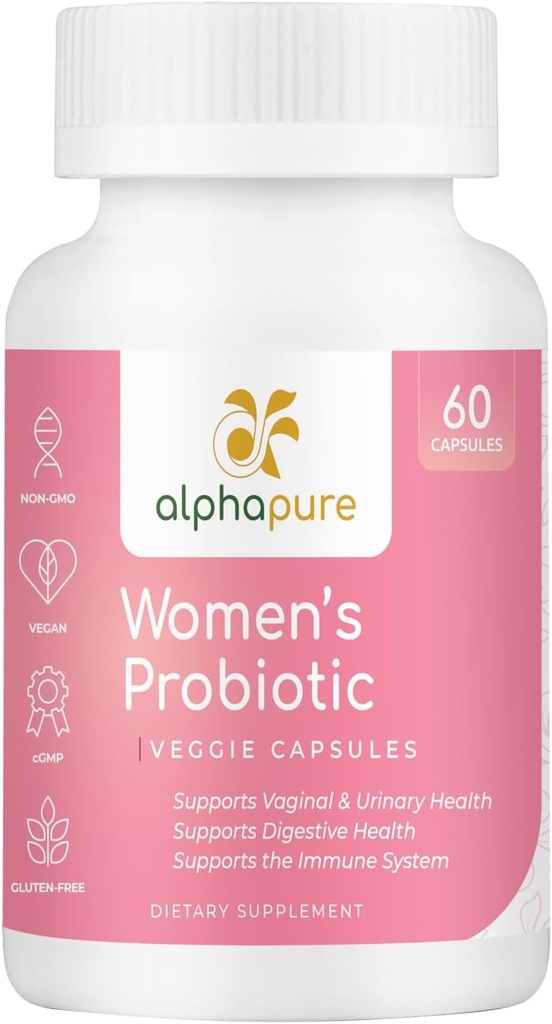Women's Probiotics 60 Veggie Capsules with Prebiotics - 50 Billion CFUs, 14 Strains for Digestive Health - Cranberry and D-Mannose for Urinary Tract Health - Once Daily
