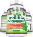 FRESH HEALTHCARE Moringa Oleifera 180 Capsules – 100% Pure Leaf Powder - 3 Month Supply - Non GMO and Gluten Free - Complete Green Superfood Supplement - Energy, Metabolism and Immune Support