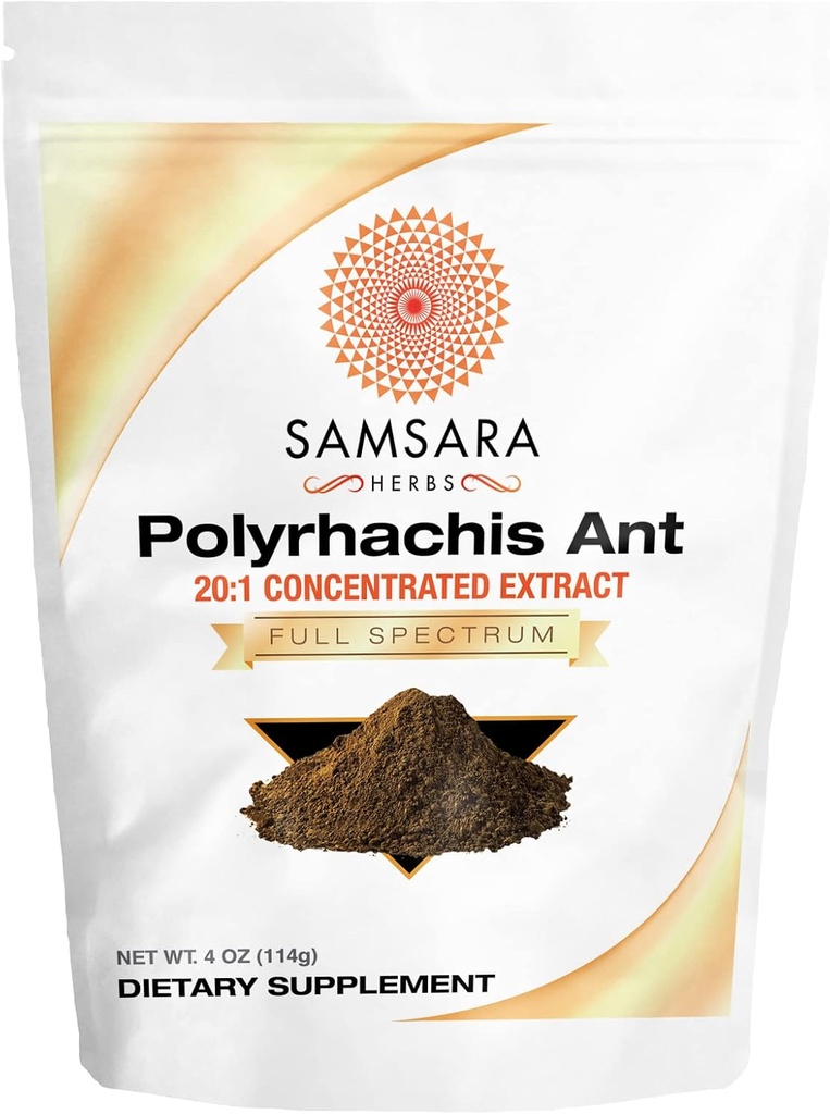 Samsara Herbs Polyrhachis Black Ant Extract Powder - 20:1 Concentrated Extract (4oz/114g)