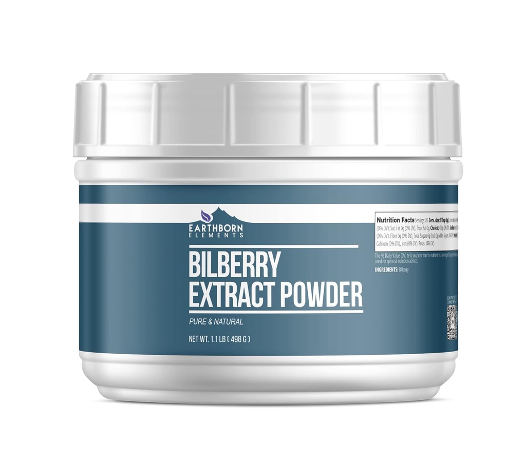 Earthborn Elements Bilberry Extract Powder 1.1 lb, Pure & Natural, Smoothies & Shakes