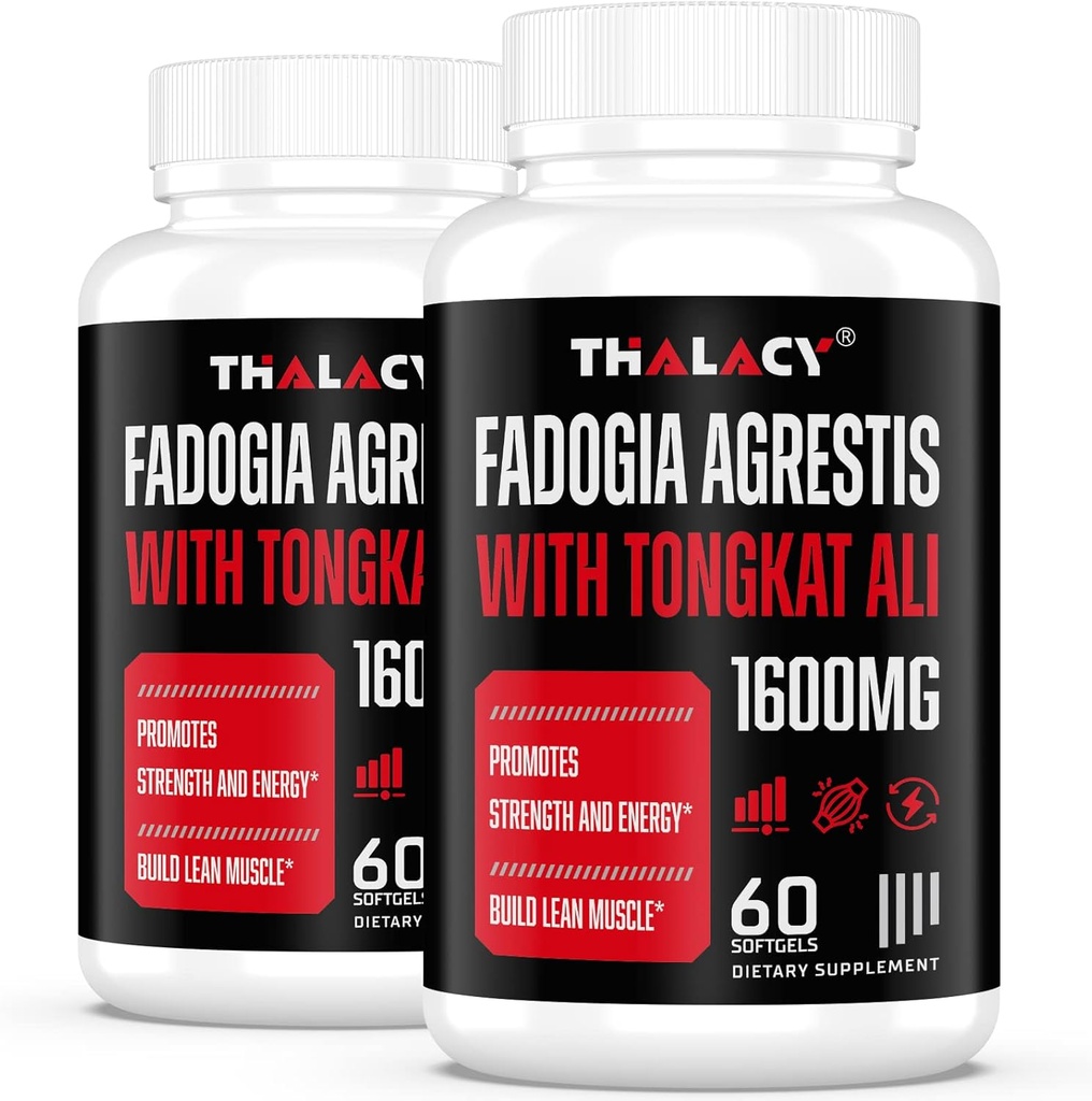 1600mg Fadogia Agrestis Tongkat Ali Supplement, Fadogia Agrestis Extract for Men with Ashwagandha - Maximum Strength, 120 Softgels
