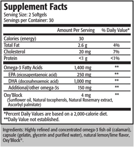 Res-Q Calamarine DHA Omega-3 Fish Oil 60 Capsules 3-Pack