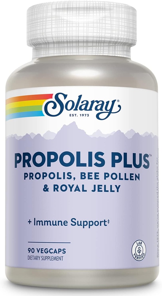 SOLARAY Propolis Plus | Healthy Immune System Support with Propolis, Bee Pollen & Royal Jelly | 90 VegCaps