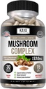 Kaya Naturals Premium Mushroom Complex Potent - Mushroom Complex Capsules 1995mg Per Serving - Aids Mental Clarity Supports Immune System, Wellness & Vitality |-30 Count