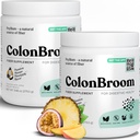 ColonBroom Psyllium Husk Powder with Stevia (Tropical Fruits) - Colon Cleanse for Bloating Relief & Gut Health - Colon Broom Fiber Powder Drink - Vegan Fiber Powder Stevia Supplement, 100 Servings