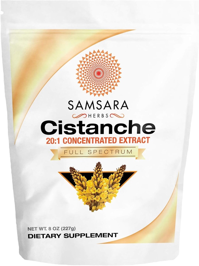 Samsara Herbs Cistanche Extract Powder (8oz) 20:1 Concentration - Made in The USA - 3rd Party Tested - Strength, Vitality & Mood (Huge 2950mg Serving)