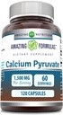 Amazing Formulas Calcium Pyruvate Supplement | 1500 Mg per Serving | Capsules | Non-GMO | Gluten-Free | Made in USA (120 Count, 1 Pack)