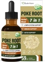 Poke Root Drops for Lymph System Support, Lymphatic Drainage Supplement for Lymphedema, 7 in 1 Formula with Goldenseal Extract for Immune Support, Dandelion for Detox & Cleanse. 2oz