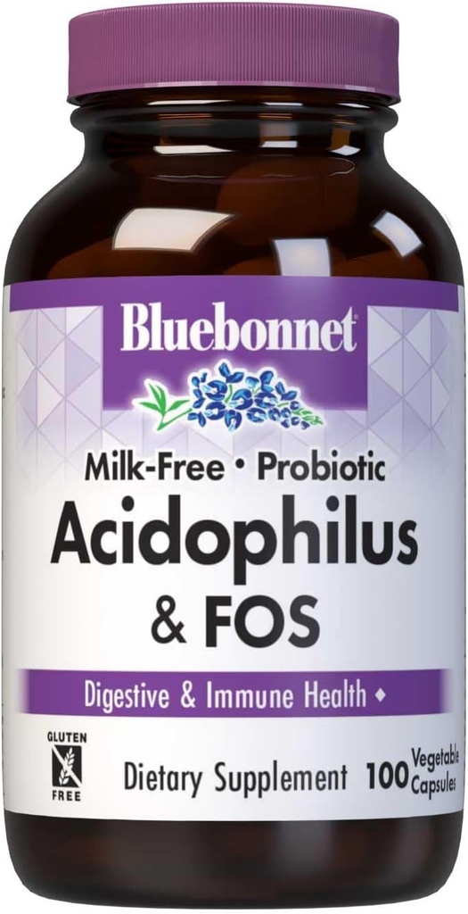 BlueBonnet Probiotic Acidophilus Plus FOS Vegetarian Capsules, 100 Count Refrigeration Required between 36° F and 46° F.