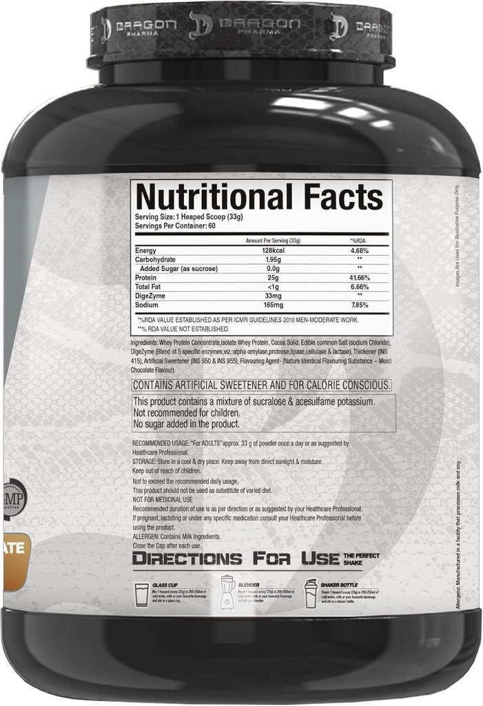 DRAGON PHARMA Whey Protein Blend, Fast Absorption, Gluten Free, 100% Whey Protein, WheyPhorm, Maximize Recovery, Great Tasting, 25 Grams of Protein (65 Servings, Coconut Ice Cream)