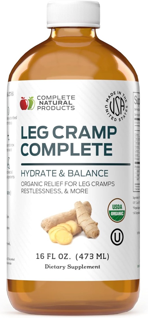 Leg Cramp Complete 16oz - Natural Liquid Organic Amish Muscle, Foot & Leg Cramp Remedy Relief, Vitamin, & Supplement