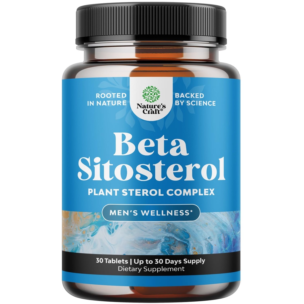 Plant Sterols Complex with Beta Sitosterol - 500mg Beta-Sitosterol Sterols and Stanols Supplement for Heart Health and Prostate Support - Heart and Prostate Health Supplement for Men - 30 Tablets