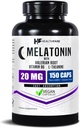Healthfare Melatonin 20mg | 150 Veg Capsules | Complex with L-Theanine | Valerian Root & Vitamin B6 | Vegetarian Formula | Non-GMO | Gluten-Free | Made in The USA