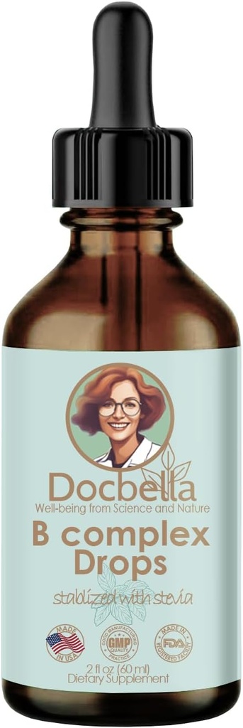 Vitamin B Complex Drops B12 1200mcg stabilized with stevia Plus B2 B3 B6 B5 Made in USA