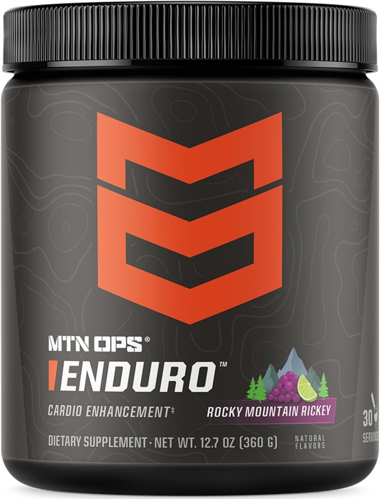 MTN OPS Enduro Nitric Oxide Stim Free Pre Workout | Magnesium Citrate, L Arginine & L Citrulline Caffeine Free Preworkout | 30 Serving Rocky Mountain Ricky