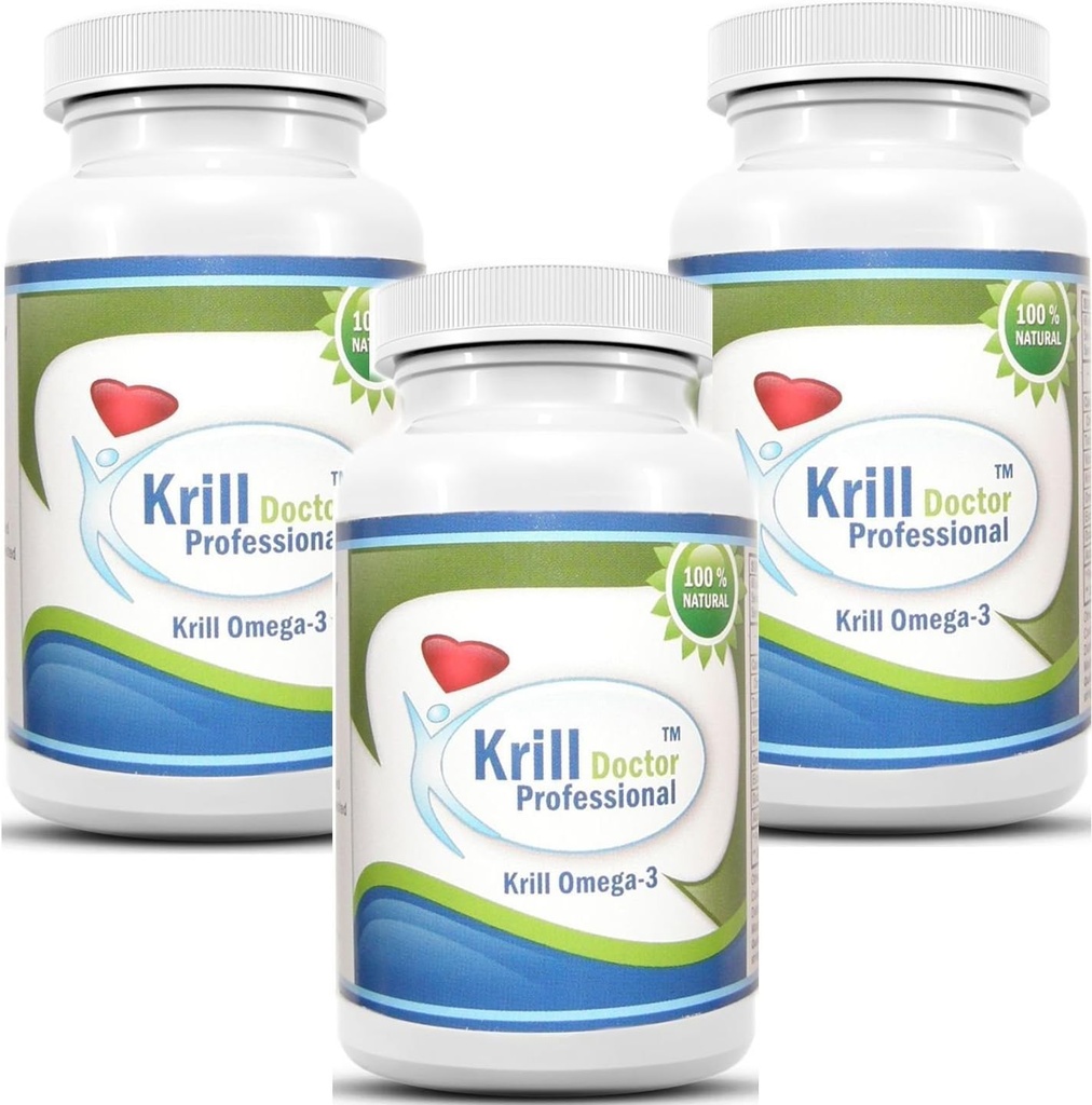 Professional Antarctic Red Krill Oil 180 Softgels 1200mg Serving Omega-3 Fatty Acids Epa DHA