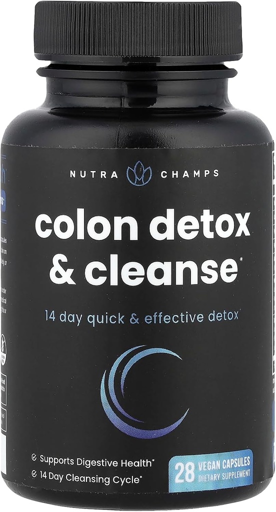 NutraChamps Colon Cleanse & Detox for Weight Loss [14 Day Quick Cleanser] Safe & Effective Formula with Probiotic & Digestive Enzymes for Constipation Relief