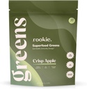 Rookie Wellness Greens + Superfoods - Greens Superfoods Powder Drink Made with Whole Food Sourced Ingredients Contains Vitamins, Probiotics, Antioxidants, and Baobab Fiber (30 Servings, Crisp Apple)