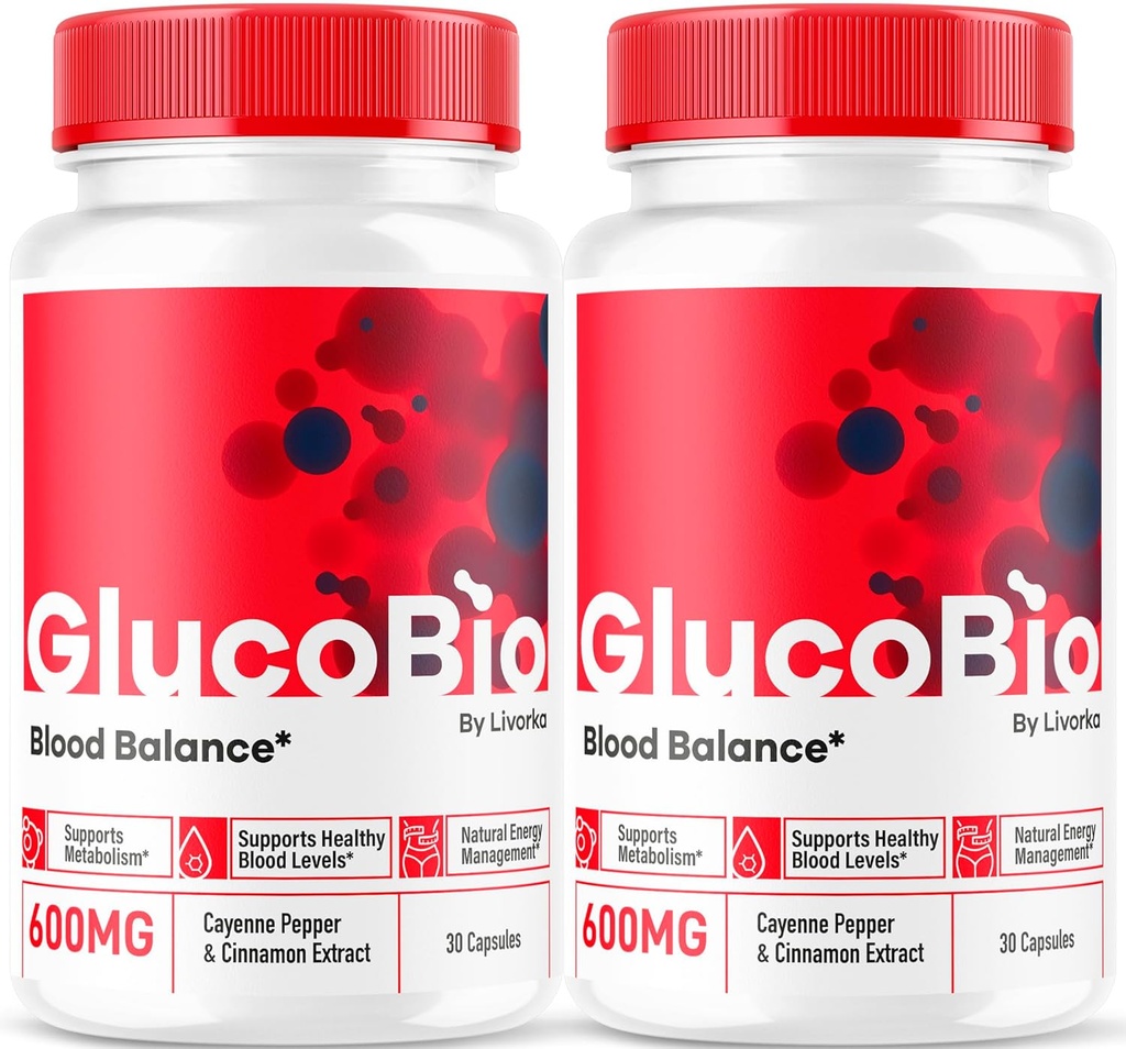 (2 Pack) GlucoBio Capsules - Official Gluco Bio Support Pills, Advanced Formula for Overall Balance, GlucoBio Pills, GlucoBio Supplement, Glucovio Reviews, 60 Capsules for 2 Months