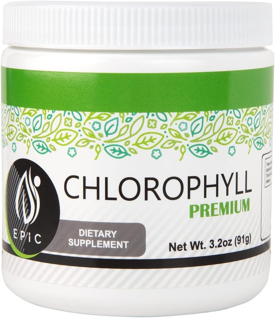 Epic Black Label Premium Chlorophyll Powder Dietary Supplement. Natural Chlorophyll That is Potent and Effective, Easy to Take with a Touch of Mint.