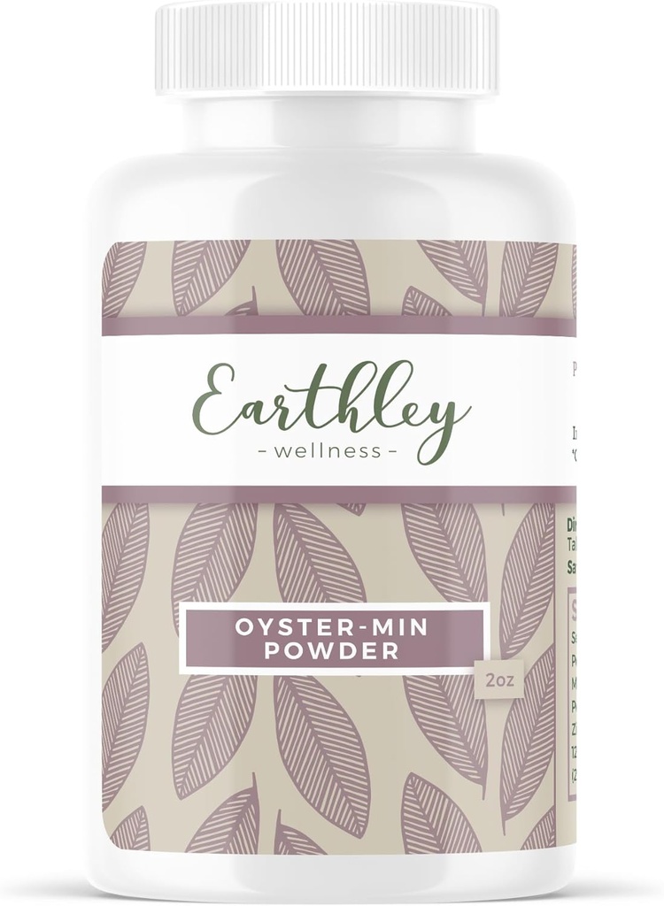 Earthley Wellness, Oyster-Min Capsules, Natural Zinc & Mineral Supplement, Supports Immune Health, Promotes Energy & Mood, Rich in Amino Acids (56 Servings Powder)